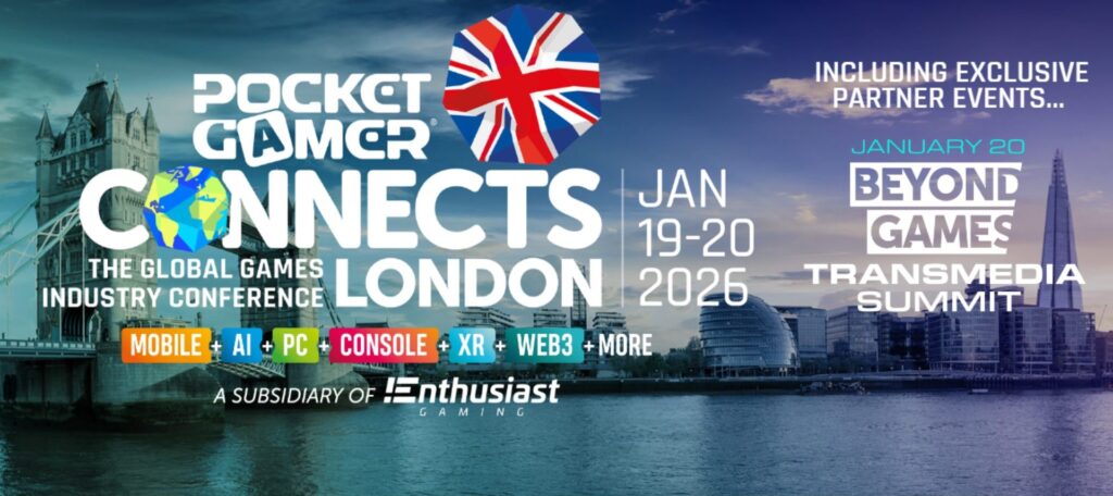 Game industry professionals networking at Pocket Gamer Connects London conference venue