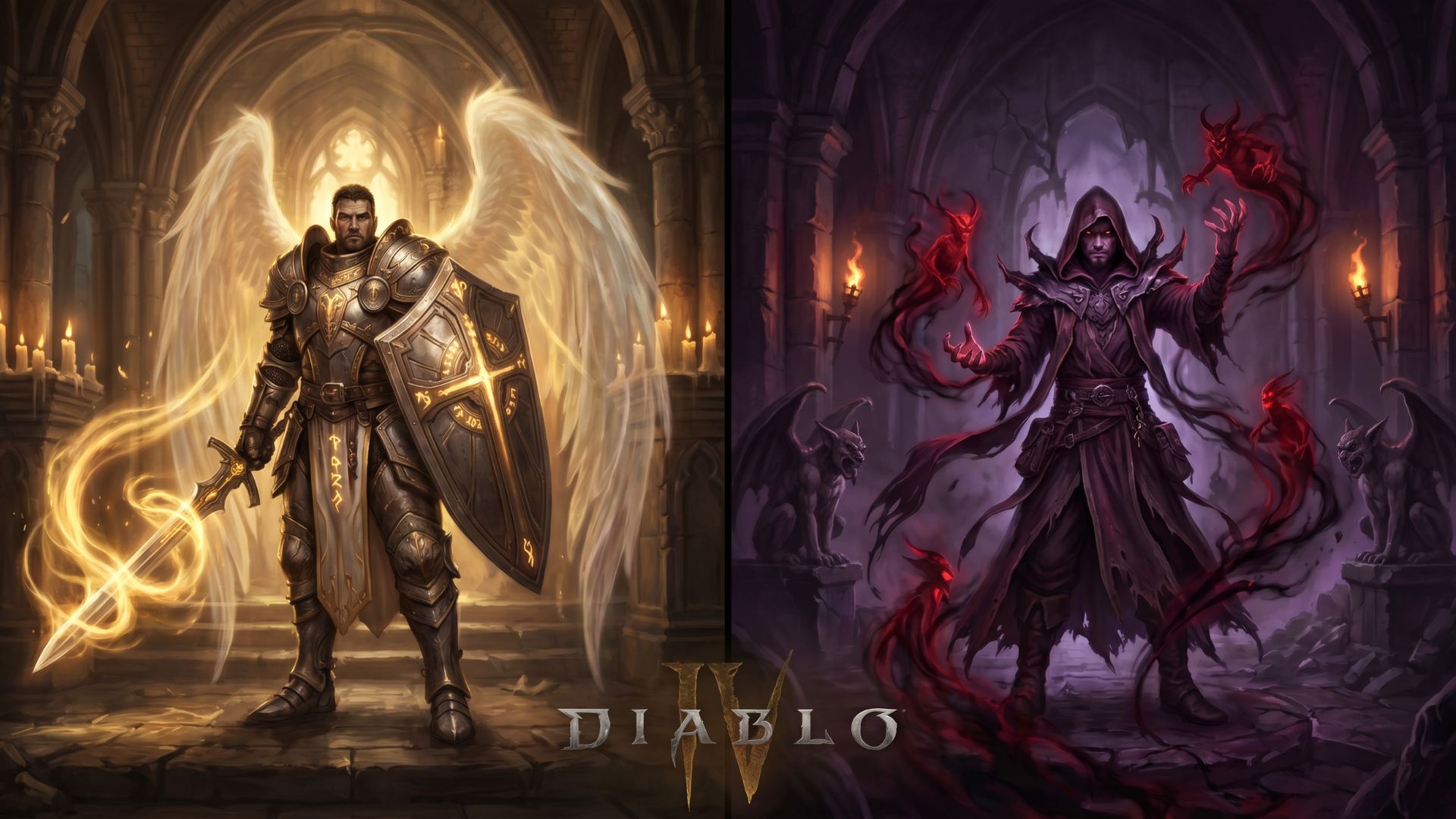 Diablo 4 Lord of Hatred new classes Paladin and Warlock side by side comparison