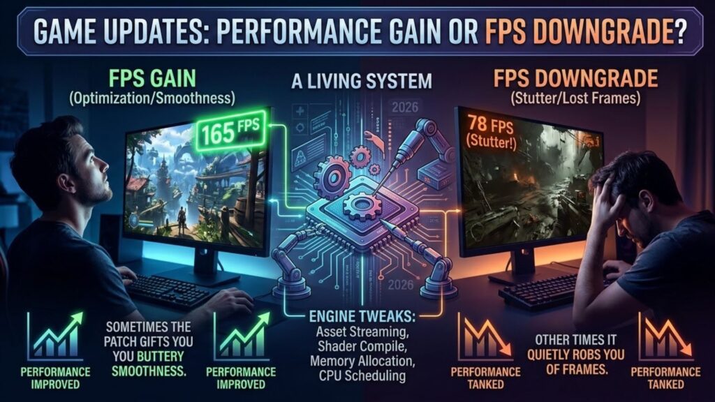 On screen FPS counter checked right after a game update finishes installing on PC