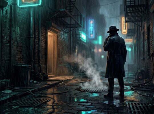 Noir-style rain-soaked alley scene at night representing top indie and AA RPGs on PC in 2026