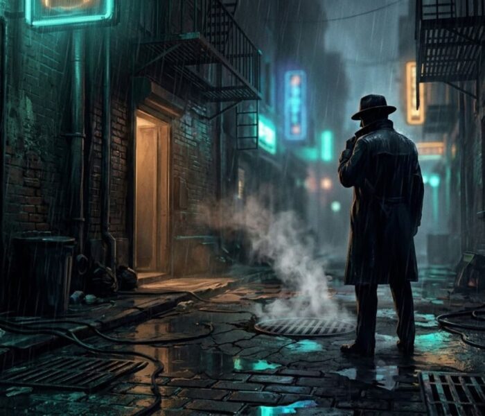 Noir-style rain-soaked alley scene at night representing top indie and AA RPGs on PC in 2026